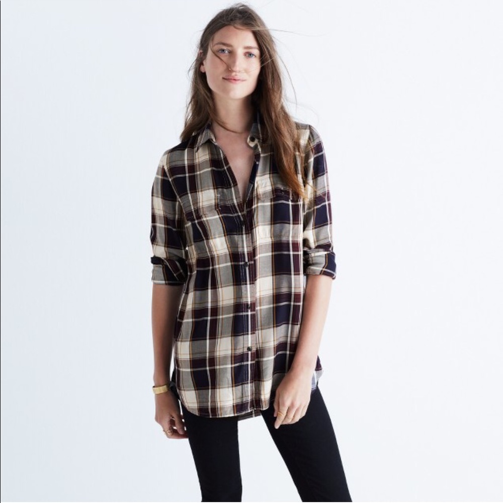 Madewell Classic Ex-Boyfriend Shirt in Hanna Plaid